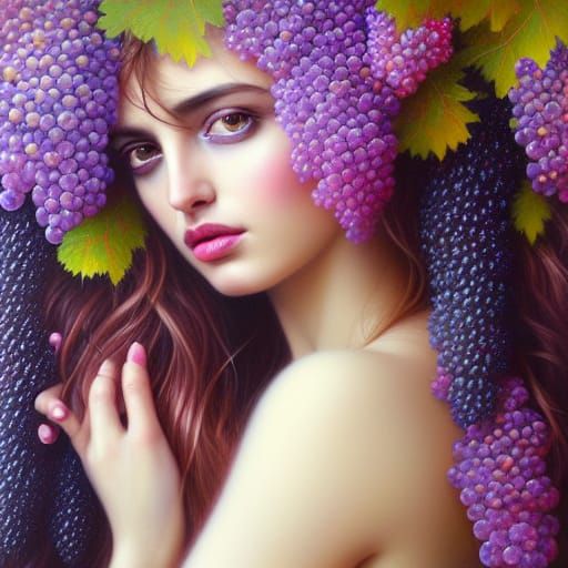 Ana de Armas Surrounded by Grapes in Romantic Portrait