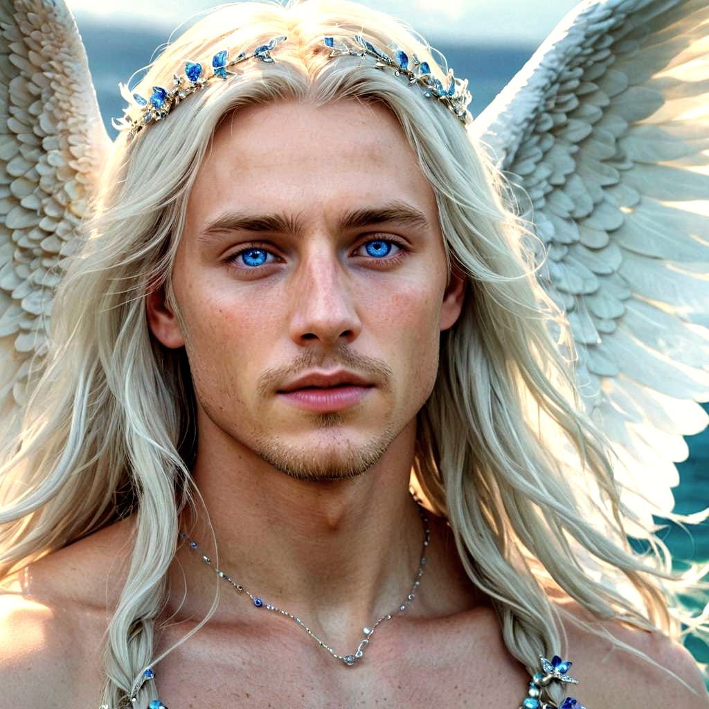 Full Breath of Life: Nordic Prince with Wings of Fire Opal a...