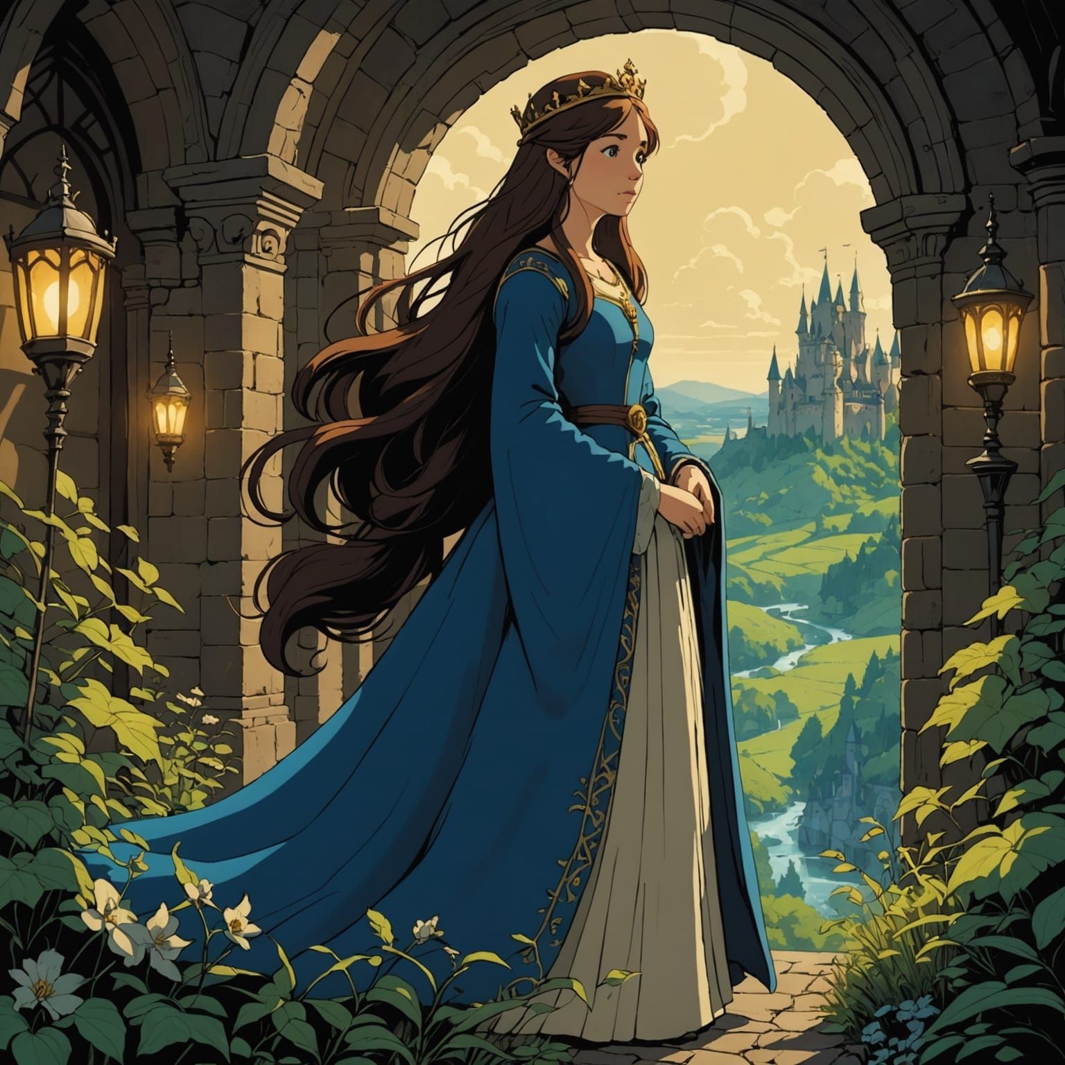 Medieval Princess in Studio Ghibli Style