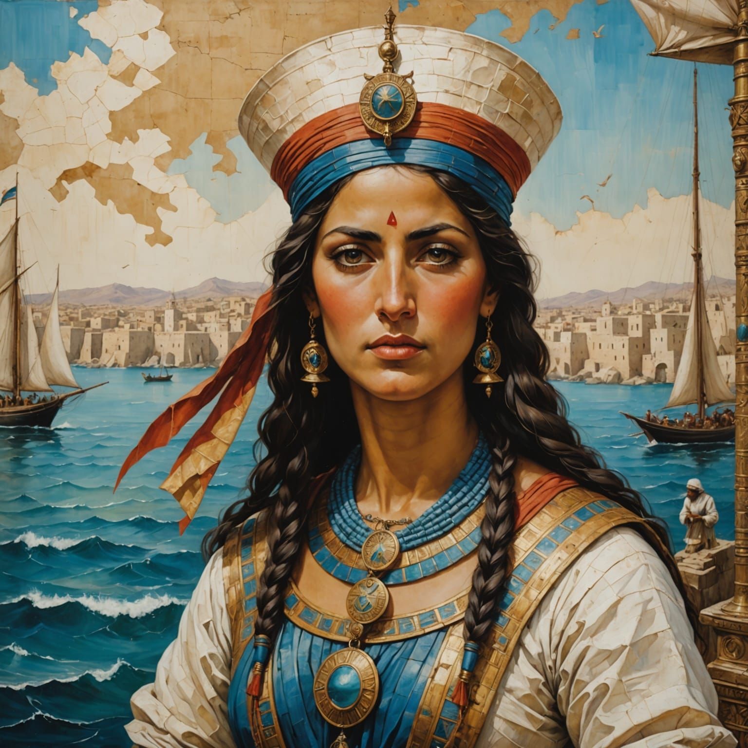 Akkadian Sailor at Sunset on the Levantine Sea