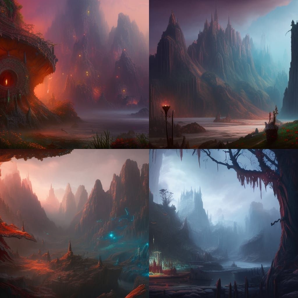 Fantastical Heartbreaking Scene in Detailed Matte Painting