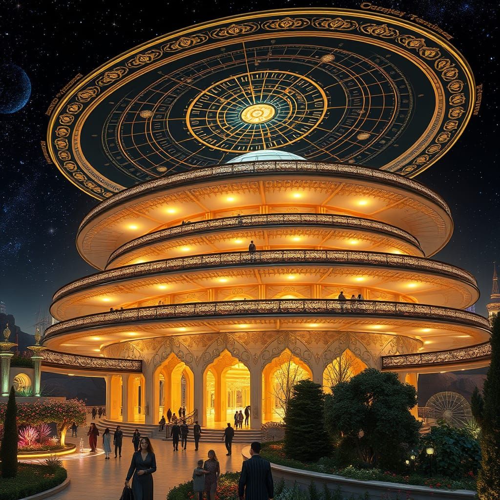 Ethereal Art Nouveau Metropolis: A Celestial, Curvaceous Won...