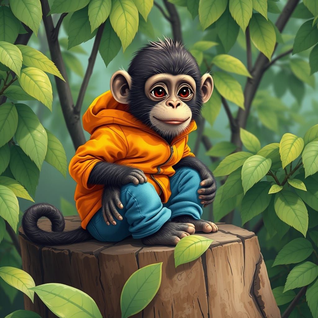 Monkey in Jacket, Pop Surrealist Style