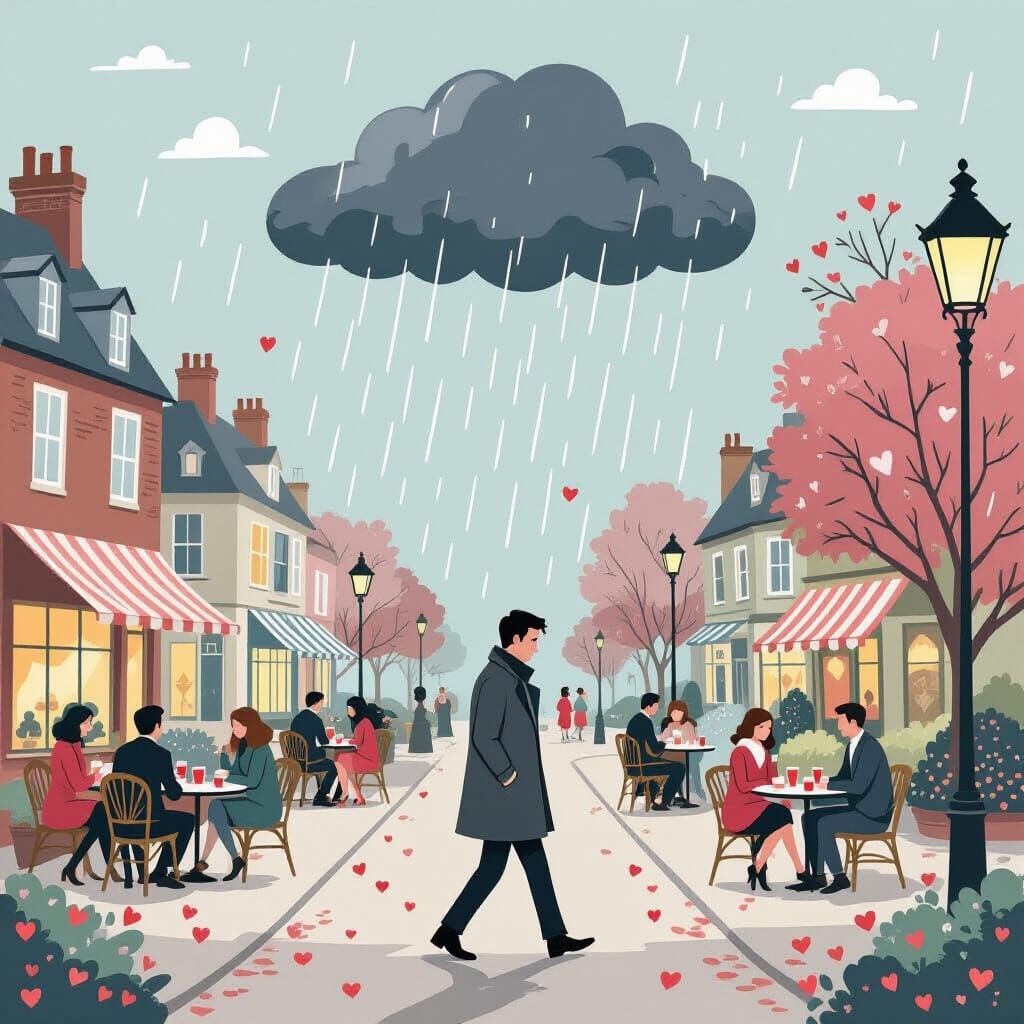 Man's Valentine's Day Blues Under a Personal Rain Cloud