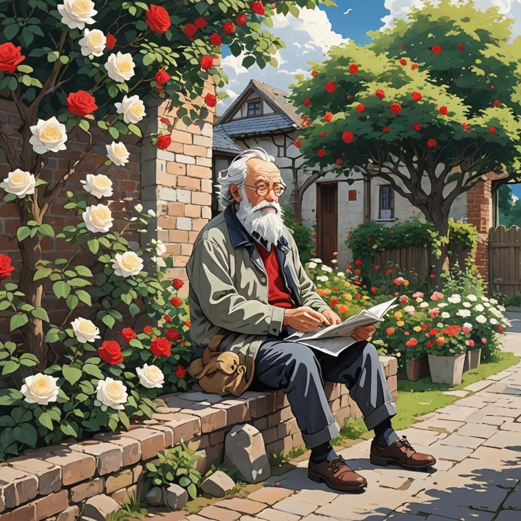 Hidden Flower Garden in Studio Ghibli Style