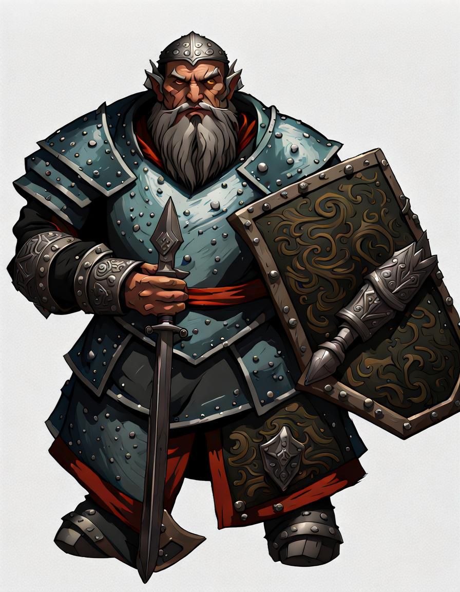 Duergar Torm Cleric in Full Armor, Matte Painting