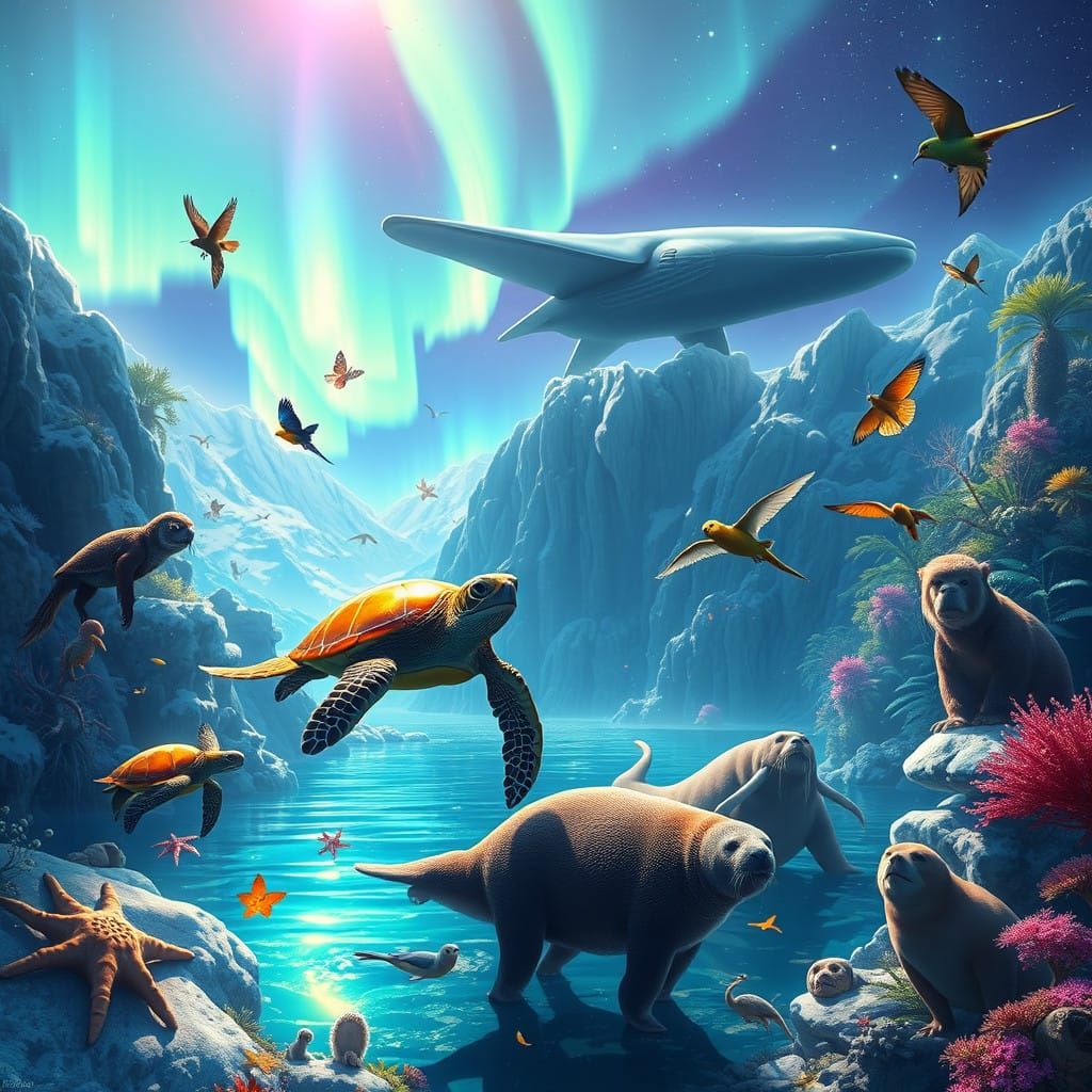 Fantastical Creatures in Vibrant Environments