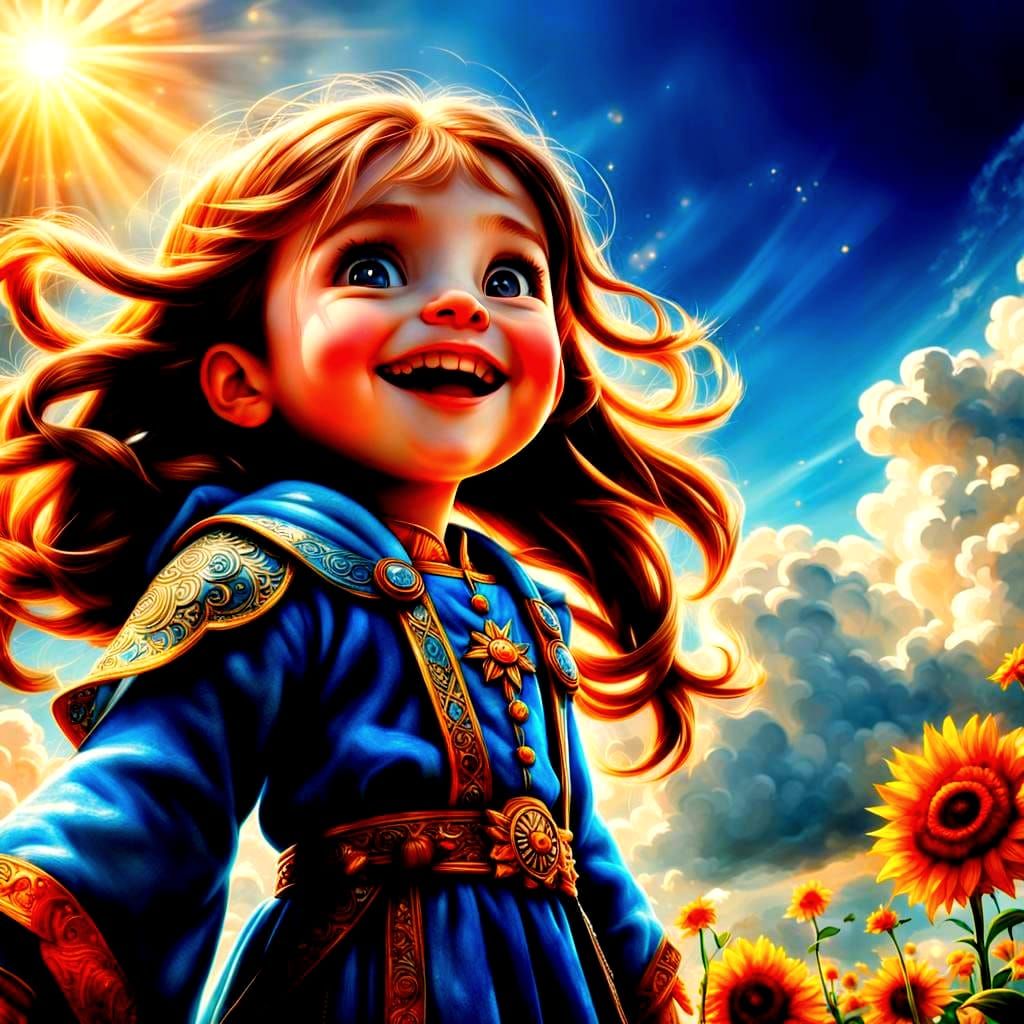 Happy Characters in a Bright, Cinematic Style