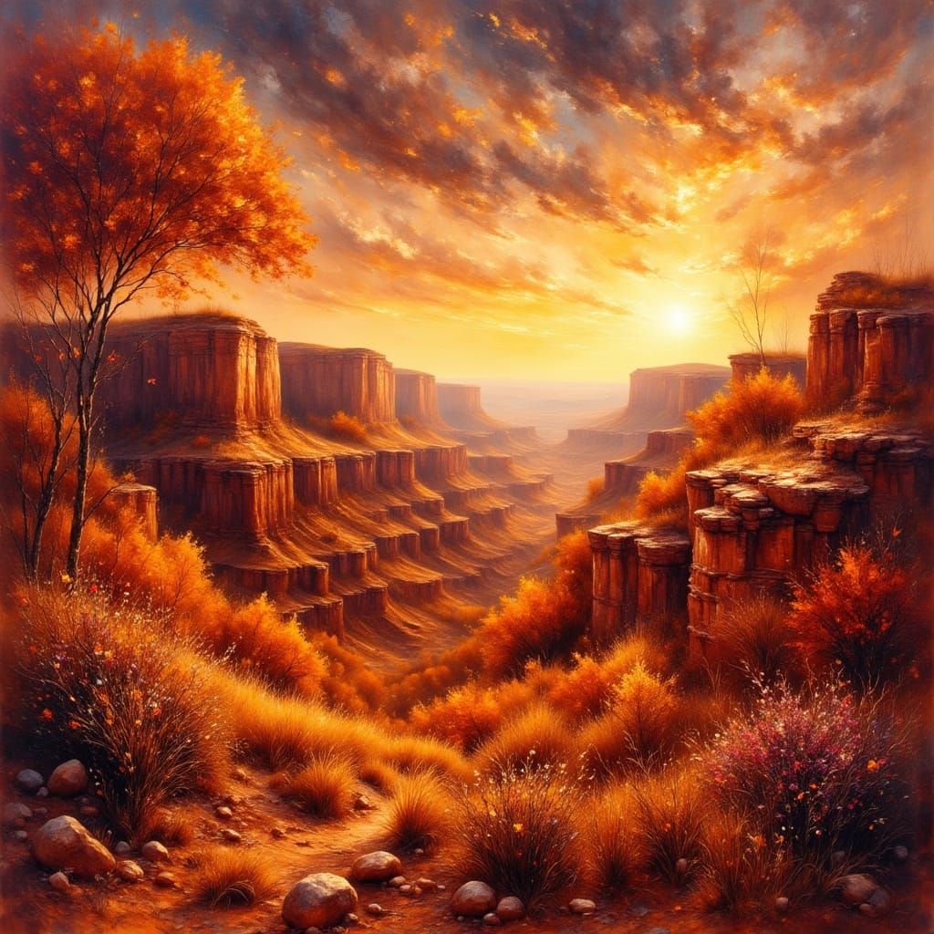 Palo Duro Canyon in Fiery Orange Hues