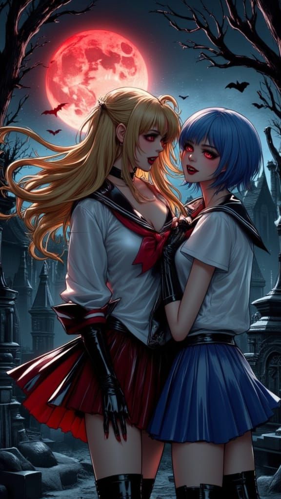 Sailor Moon Vampire in Gothic Punk Style