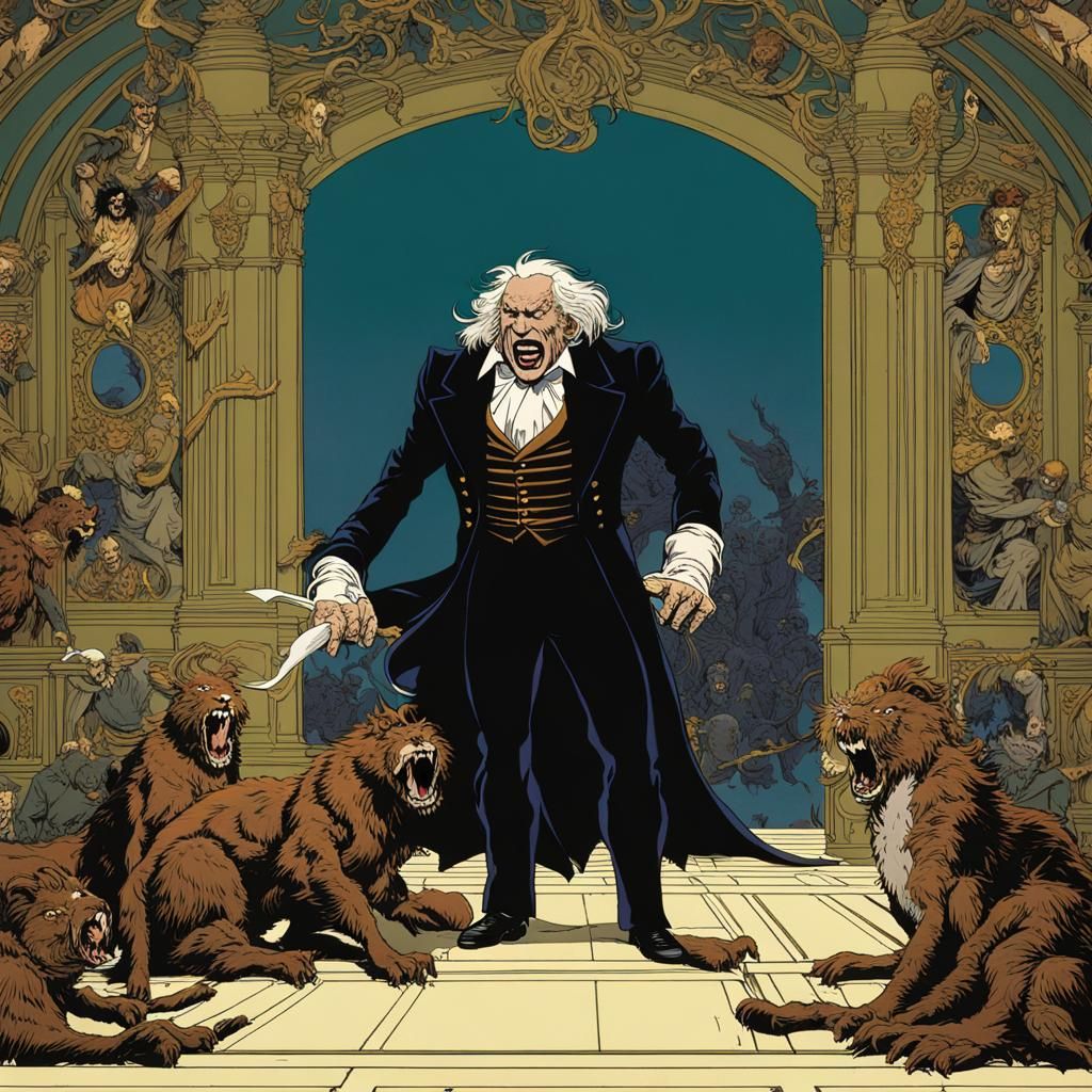 Millionaire savage growling.3DEXCITE cel-shaded 18th century...