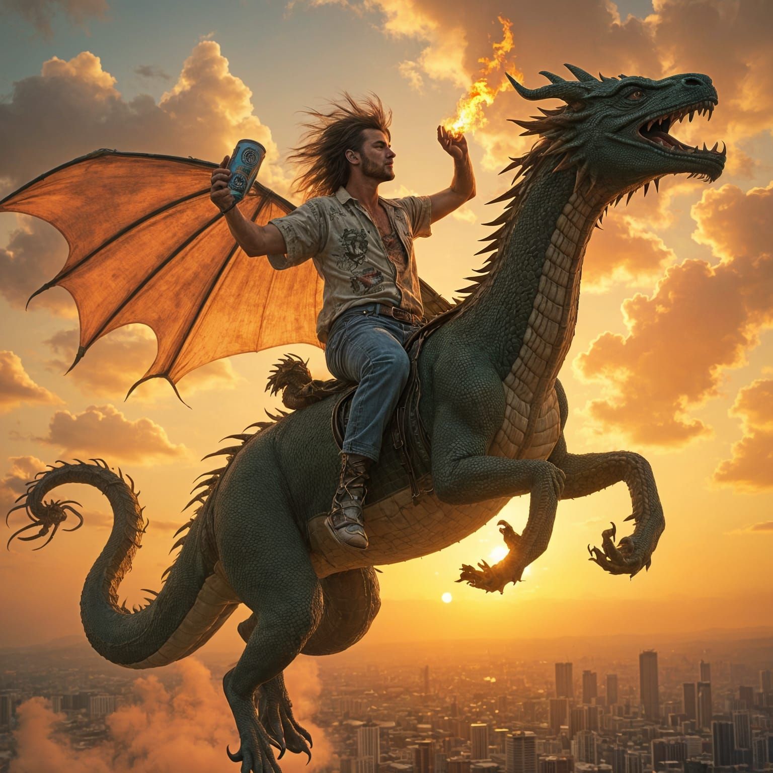 Florida Man Rides Dragon into Sunset