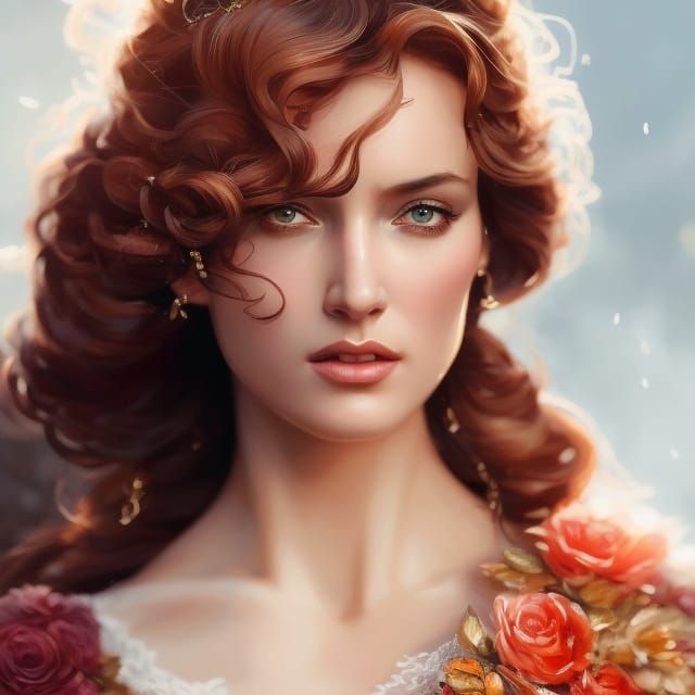 Hyperrealistic Princess Belle Portrait in Dramatic Lighting