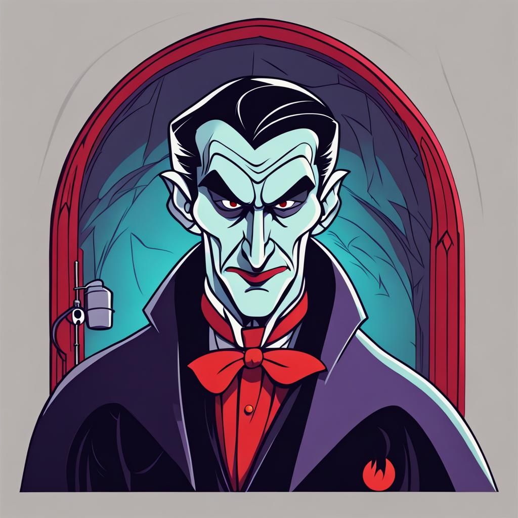 Dracula as Doctor in Classic Disney Animation Style