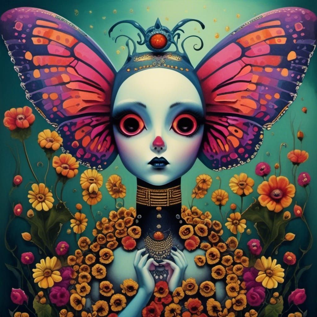 Creepy Cute Fairy Doll with Roses