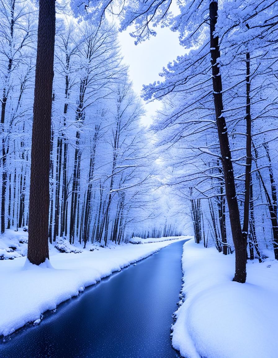 Snow-Covered Winter Morning Landscape