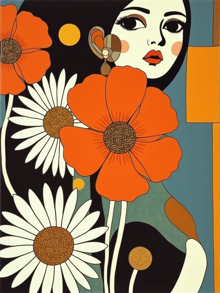 Dadaist Collage of Hand and Flowers