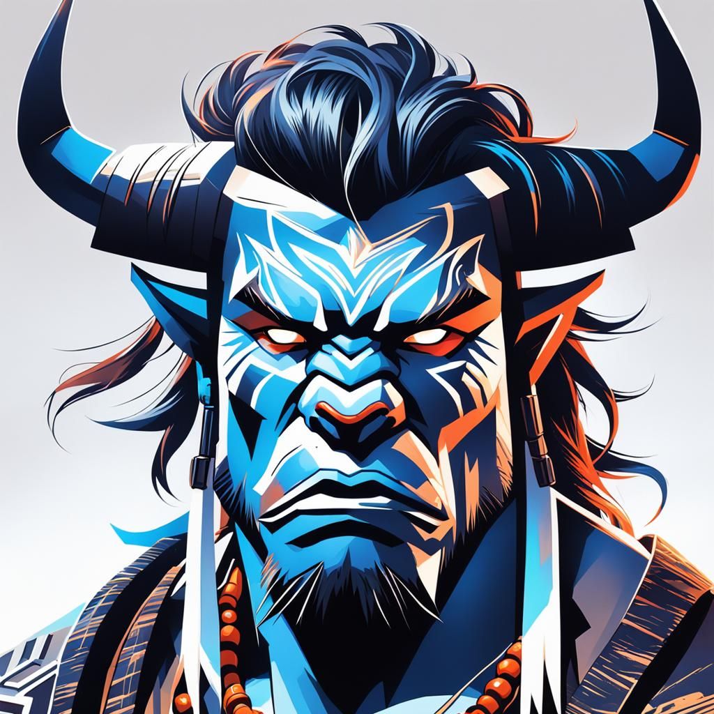Tribal Bull-Man Fusion in Frozen Empire Style