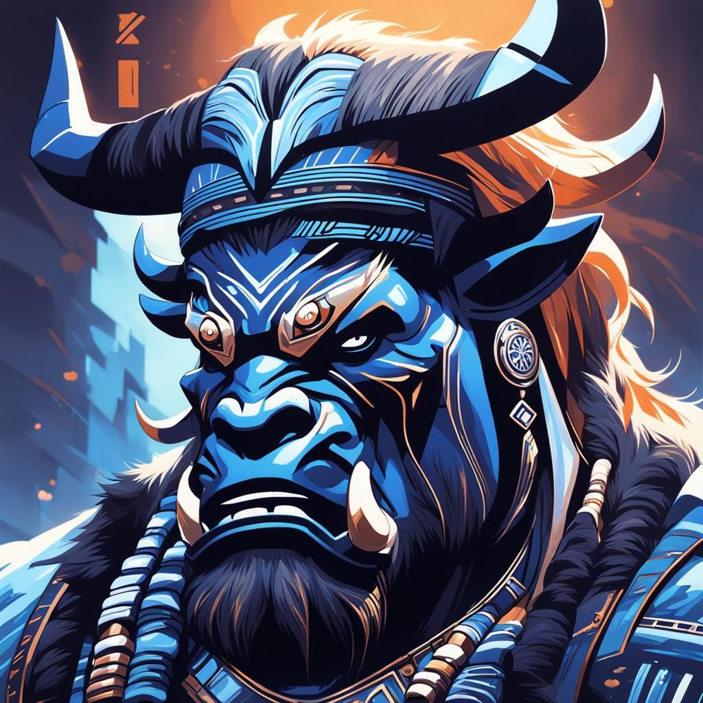 Tribal Bull-Man Hybrid in Trending Art Style
