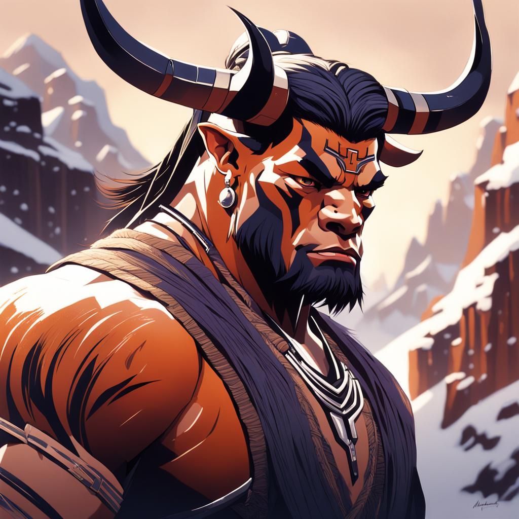 Tribal Bull Creature in Realistic Shaded Lighting