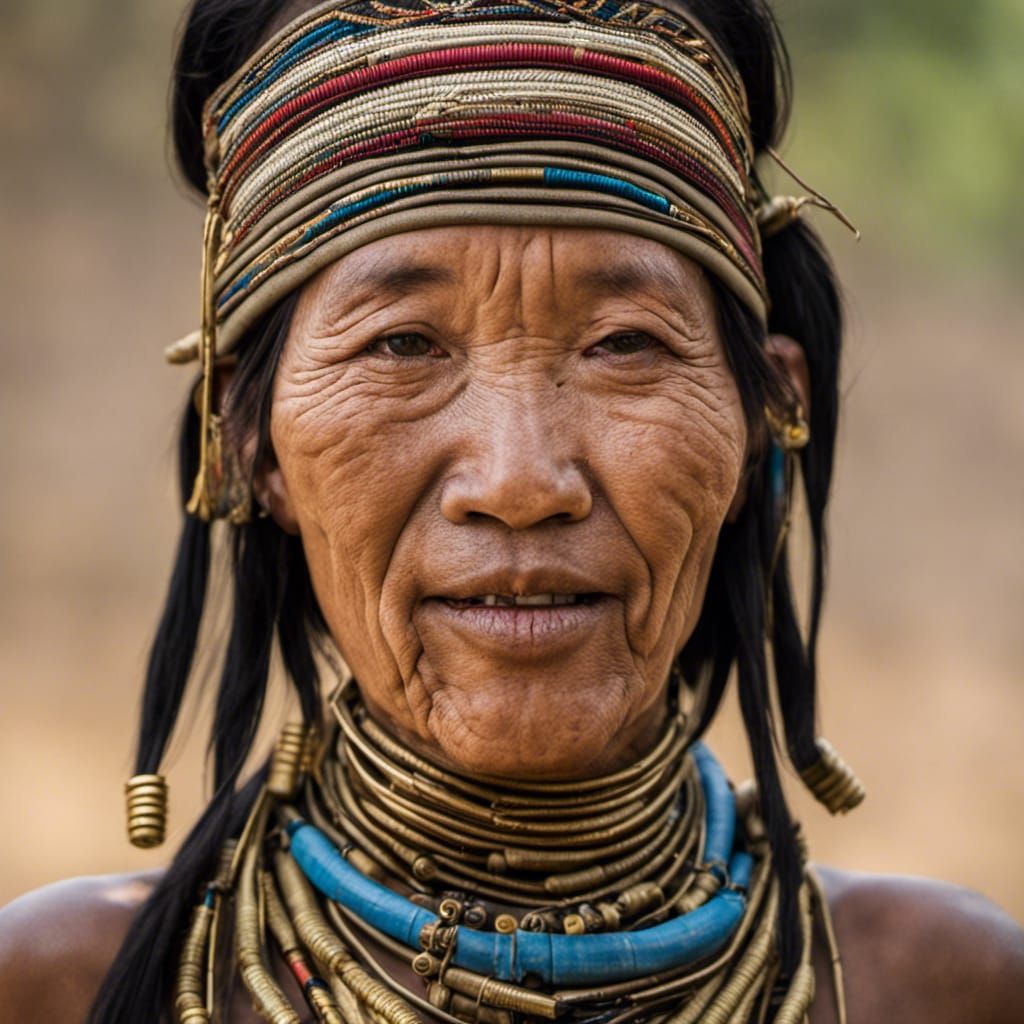 Portrait of Kayan Lahwi Woman With Neck Coils