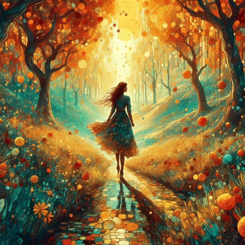 Lush Spring Video Game World in Gouache Style