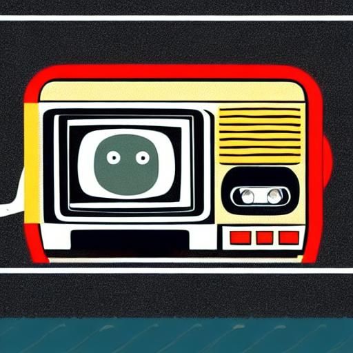 1970s Cyberman Watching Doctor Who: Retro-Futuristic Art