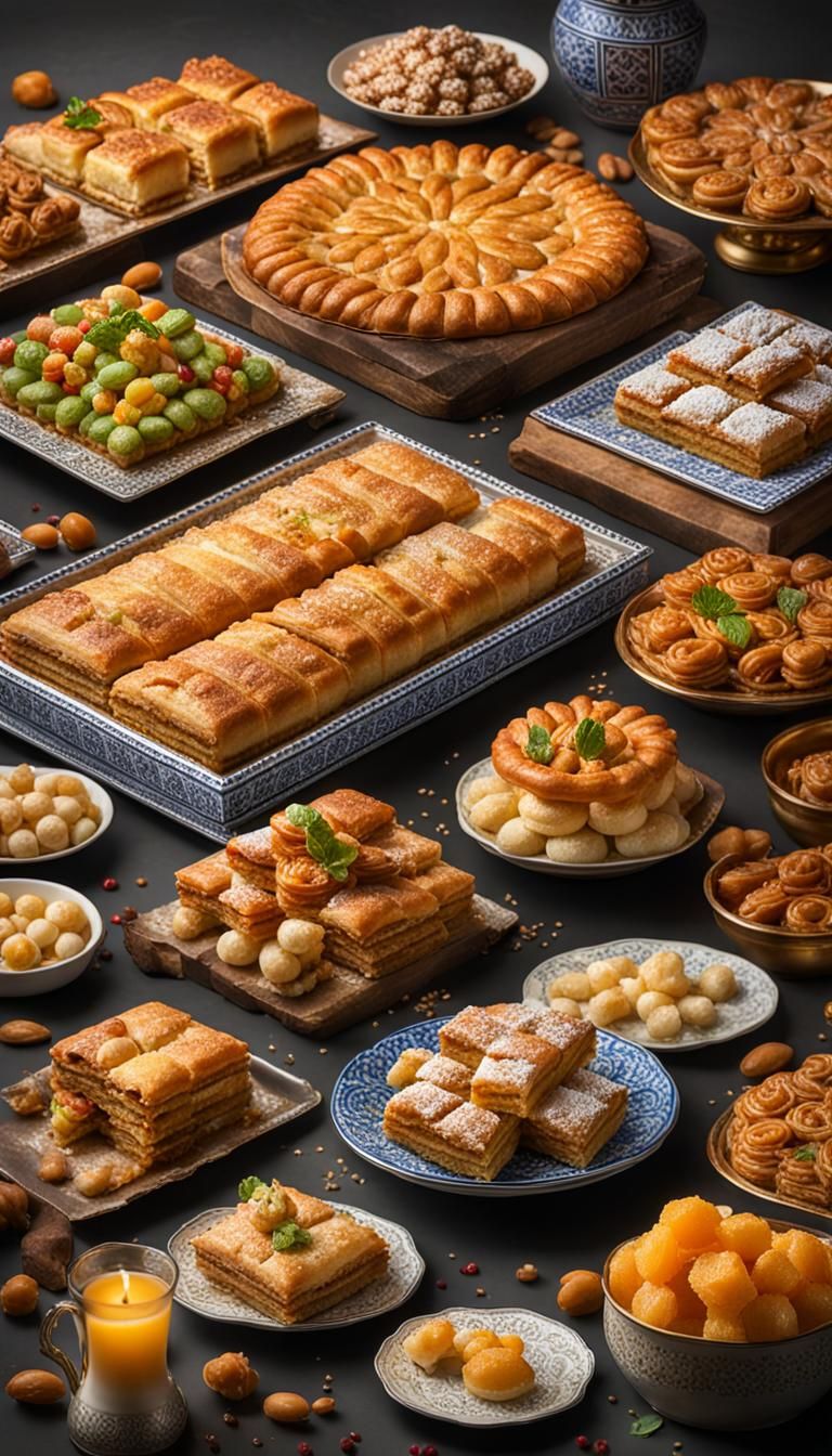 Family Prepares Eid al-Fitr Feast: Hyperrealistic Concept Ar...