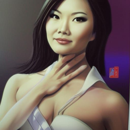 Miss America: Asian Woman in Comic Book Style