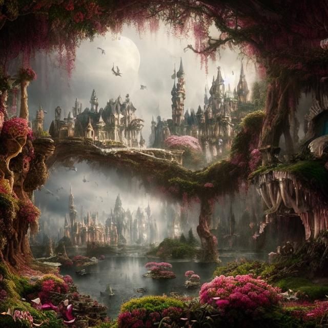 Epic Wonderland: A Dramatic Digital Matte Painting