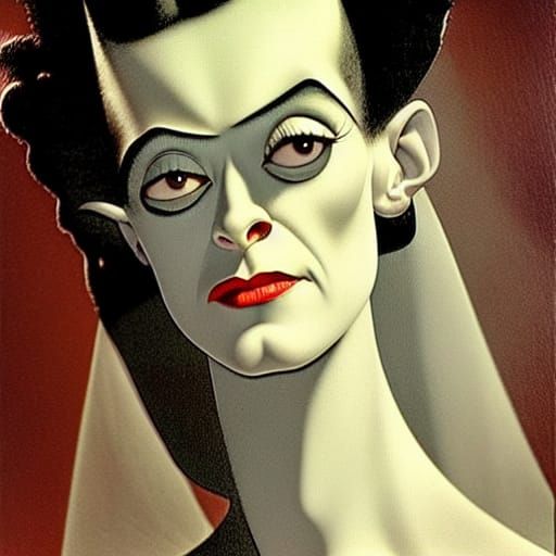 Iconic Bride of Frankenstein Portrait