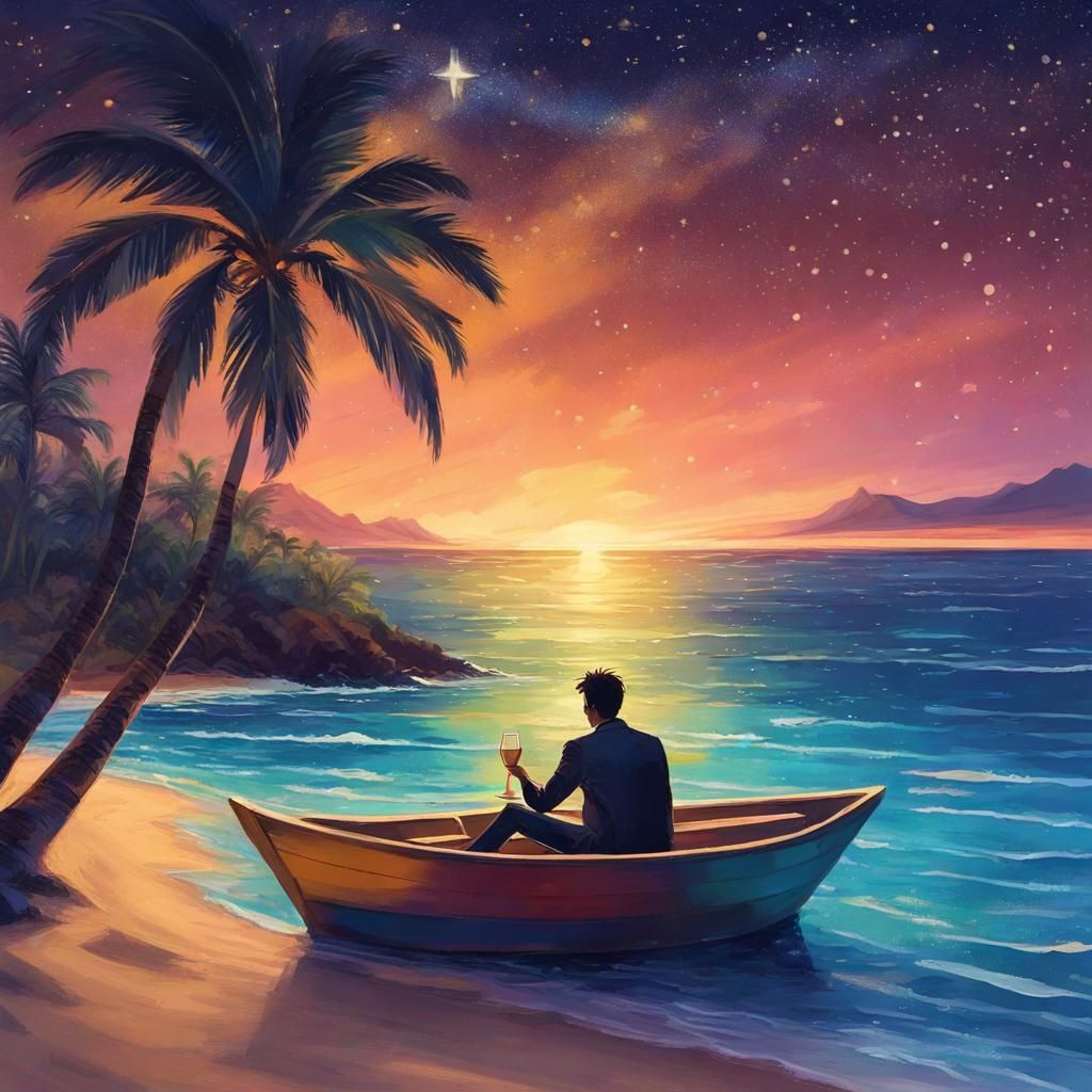 Champagne Sunset: Hawaii Dusk Scene