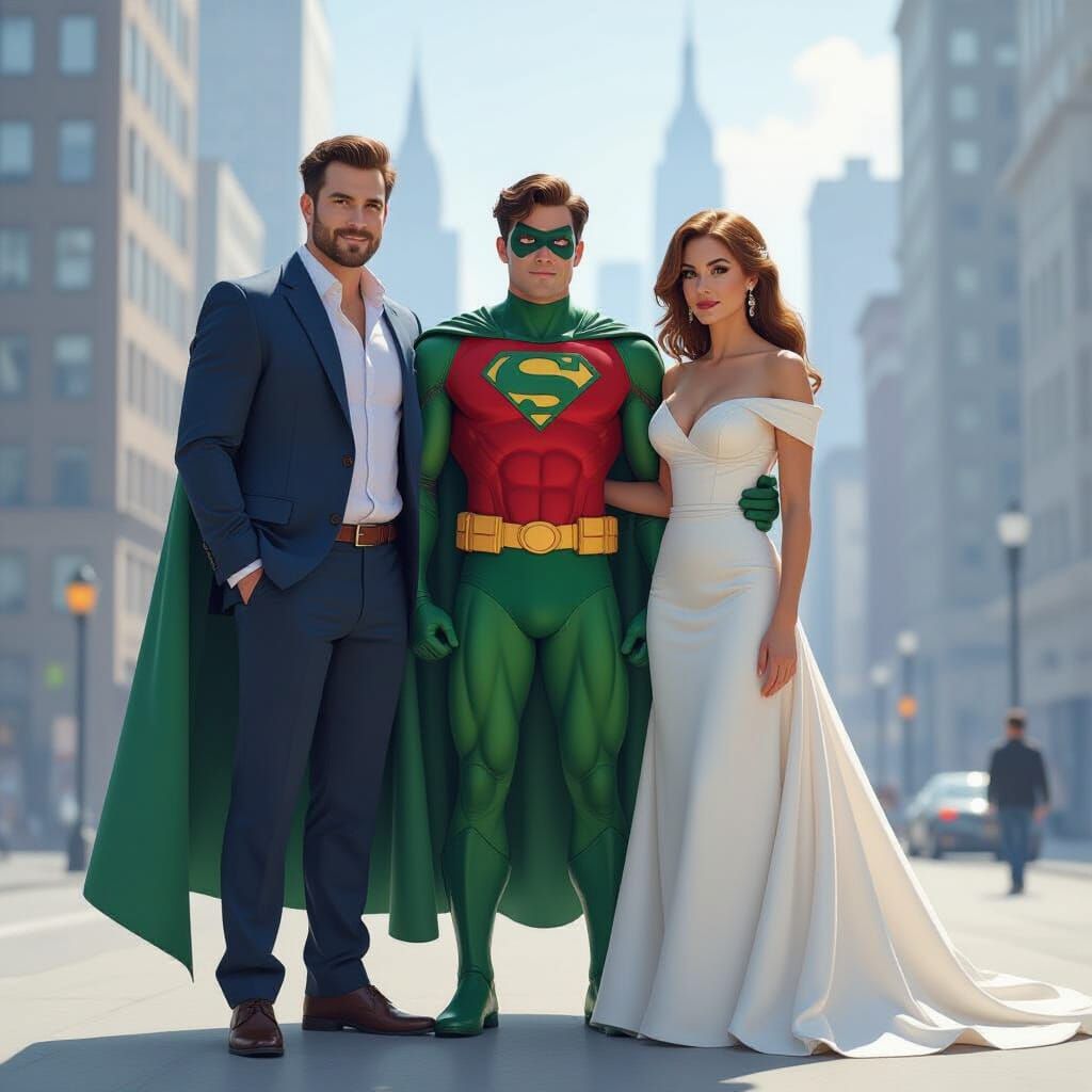 Cityscape Trio in Digital Painting Style