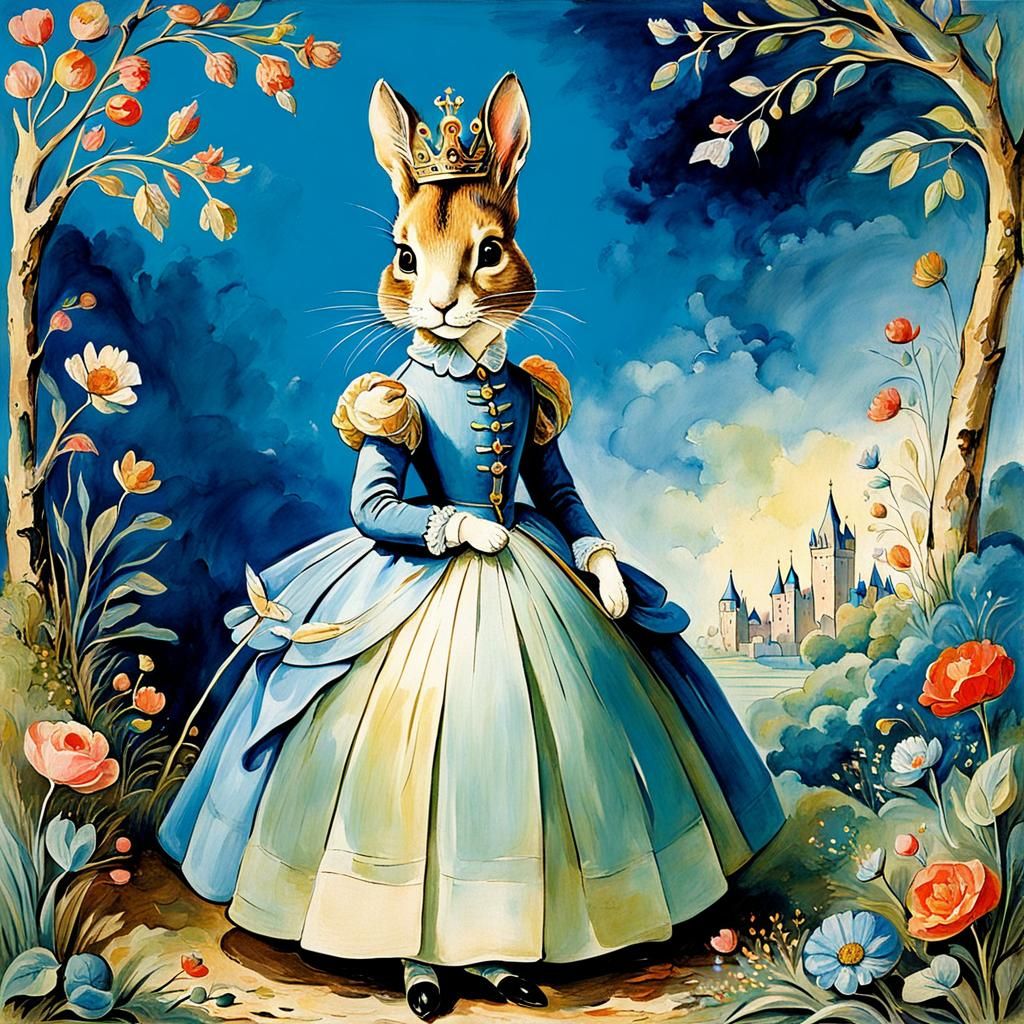 Princess Sissi as Rabbit in Beatrix Potter Style