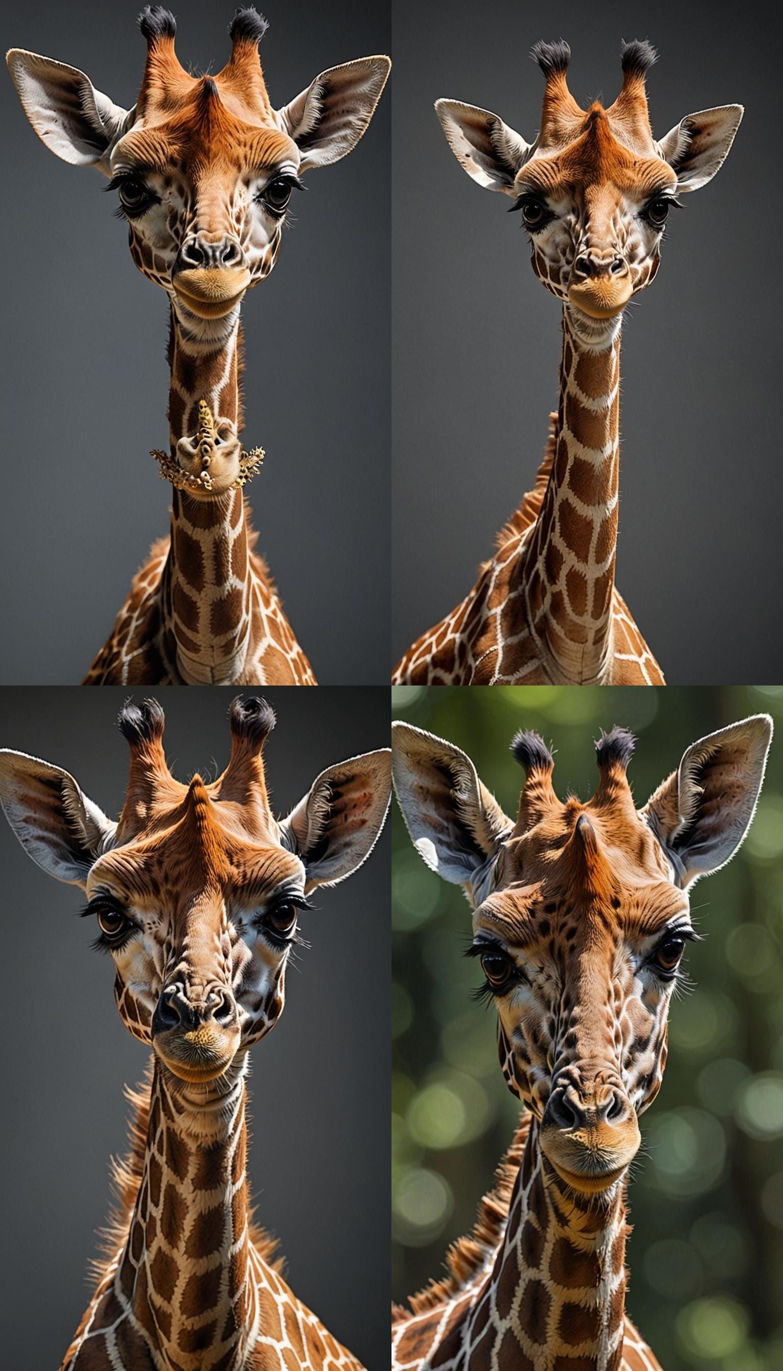tiny giraffe, cute and adorable, with big eyes.