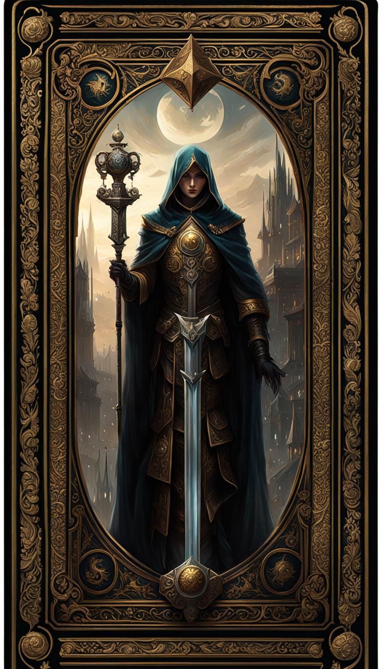 Ornate Death Tarot Card in Fantasy Style