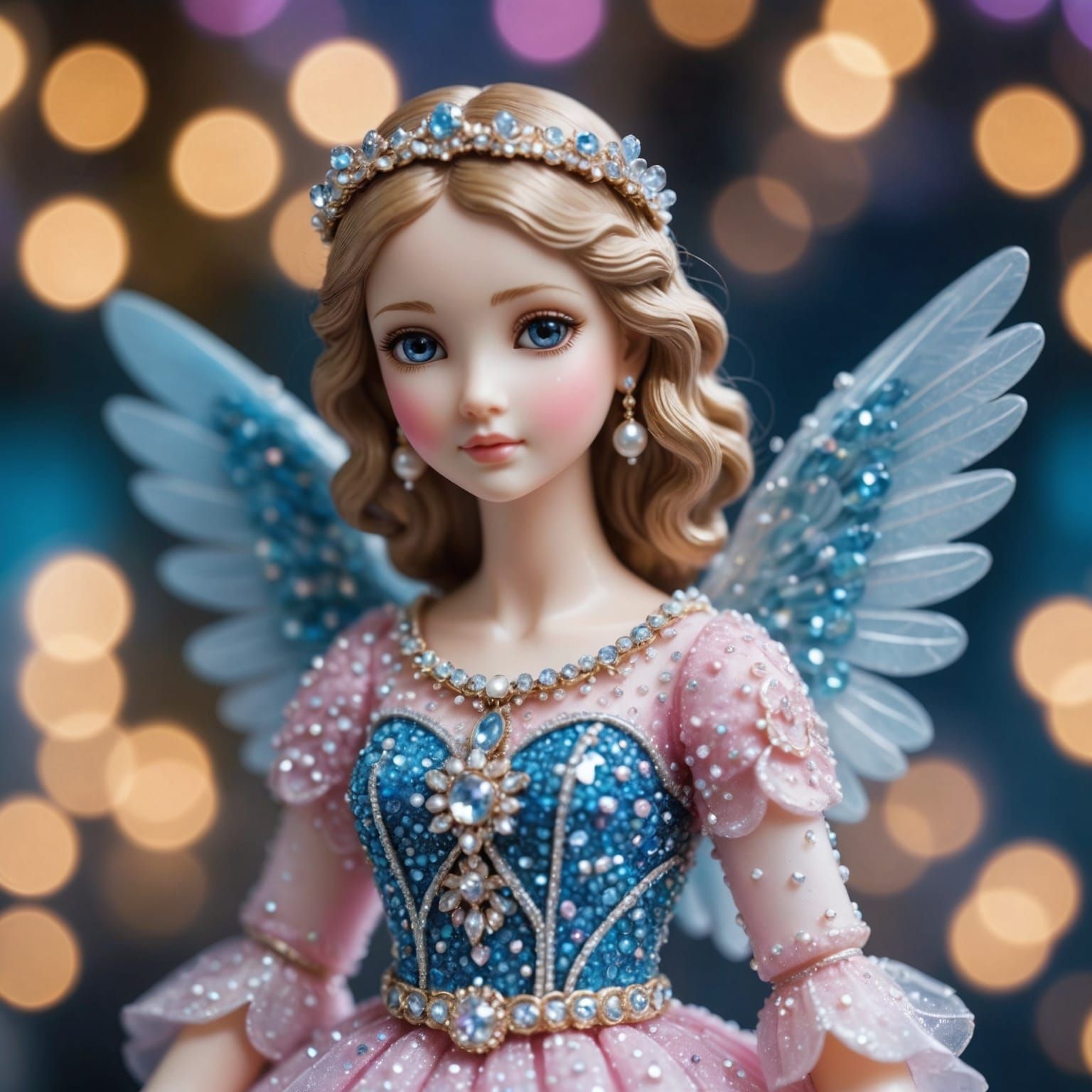 Elegant Angel Figure with Crystal Wings