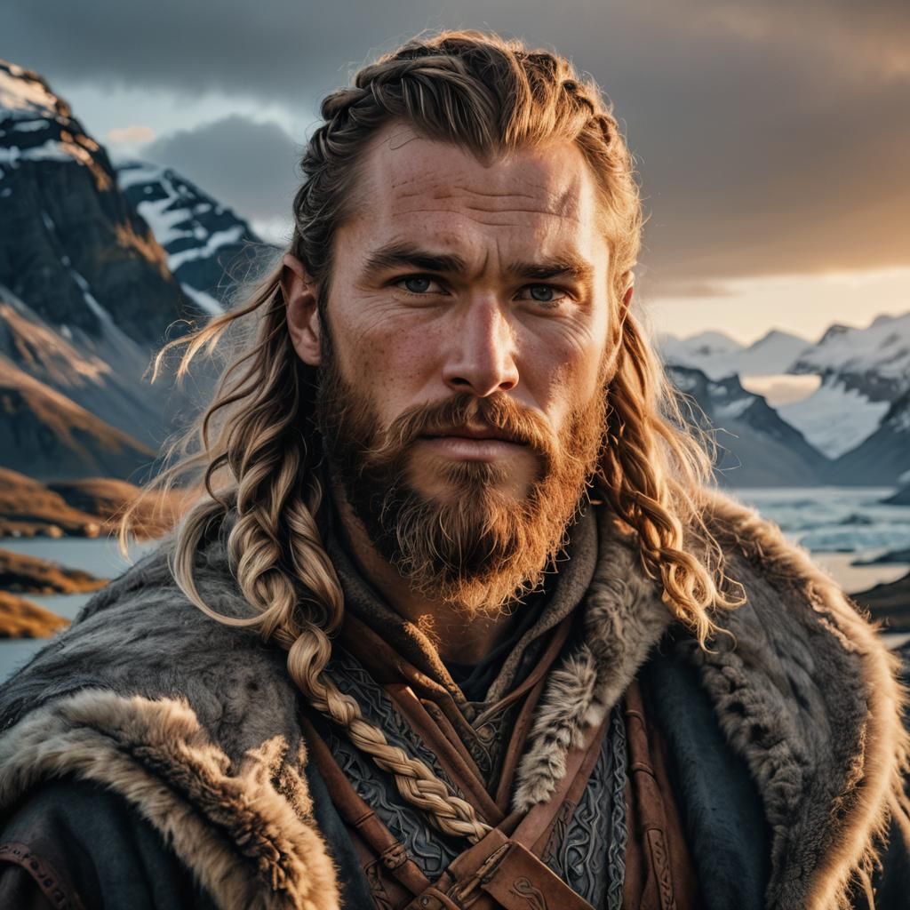 Viking Portrait in Golden Hour Light