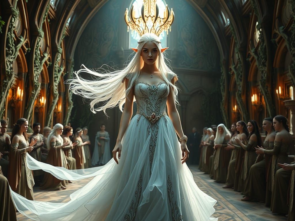 Ethereal Princess in Whimsical Woodland Ballroom