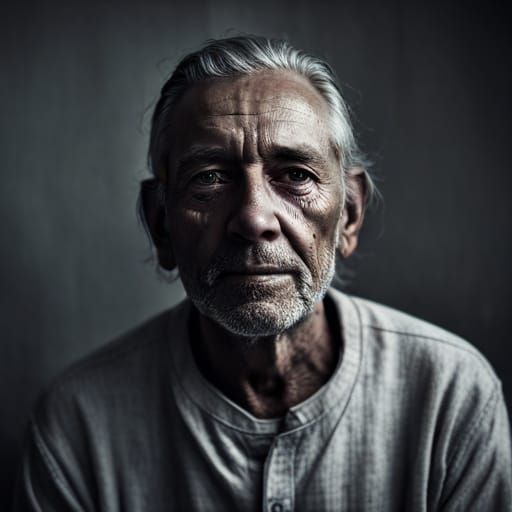 Poignant Portrait of a Father in Ambient Light
