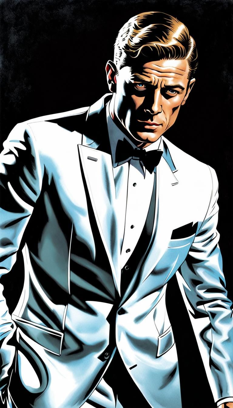 James Bond Illustration in Comic Book Style
