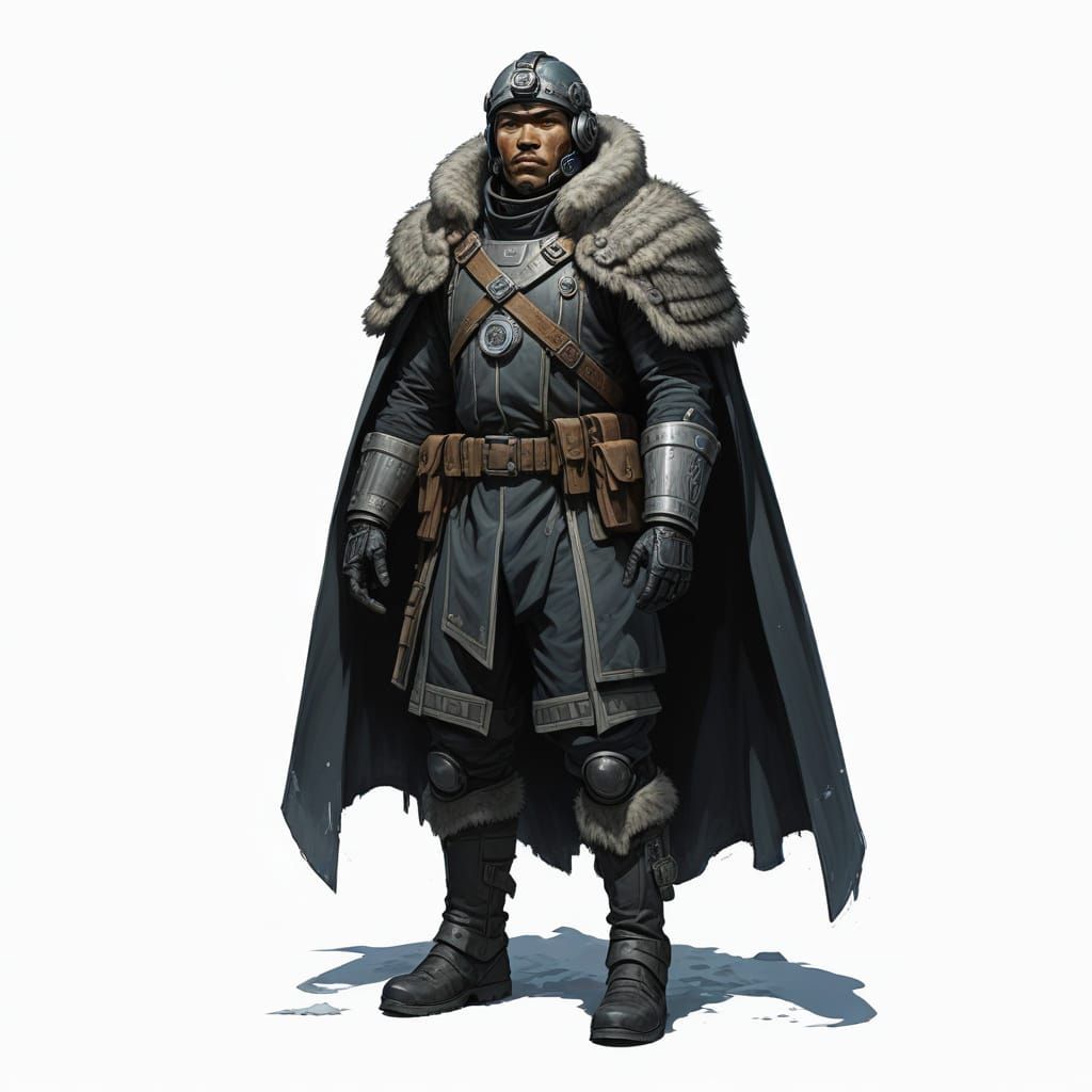 Futuristic Inuit Soldier in WWI Sci-Fi Style