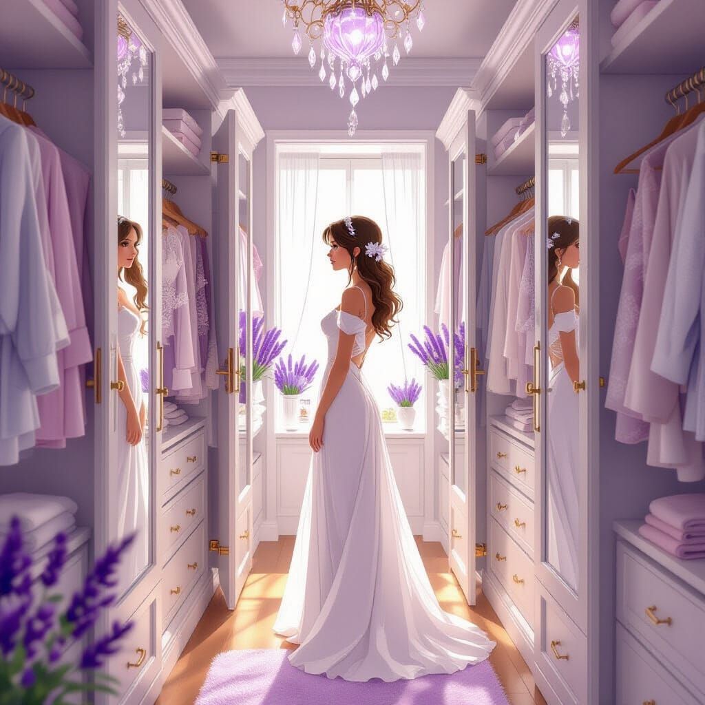 Enchanted Closet with Seasonal Wardrobes in Art Nouveau Styl...