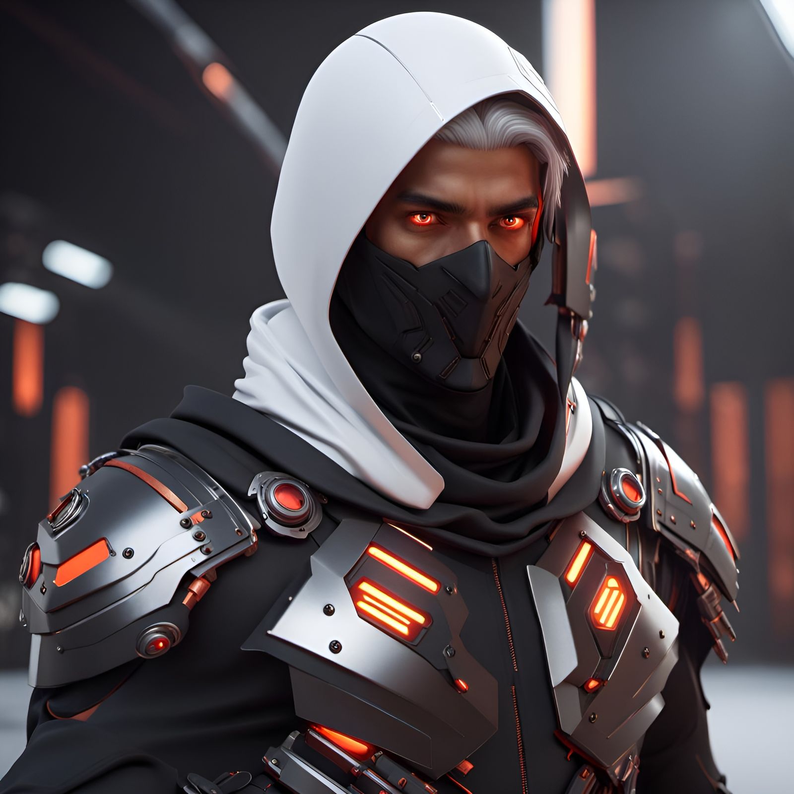 Futuristic South Asian Warrior in Sci-Fi Style