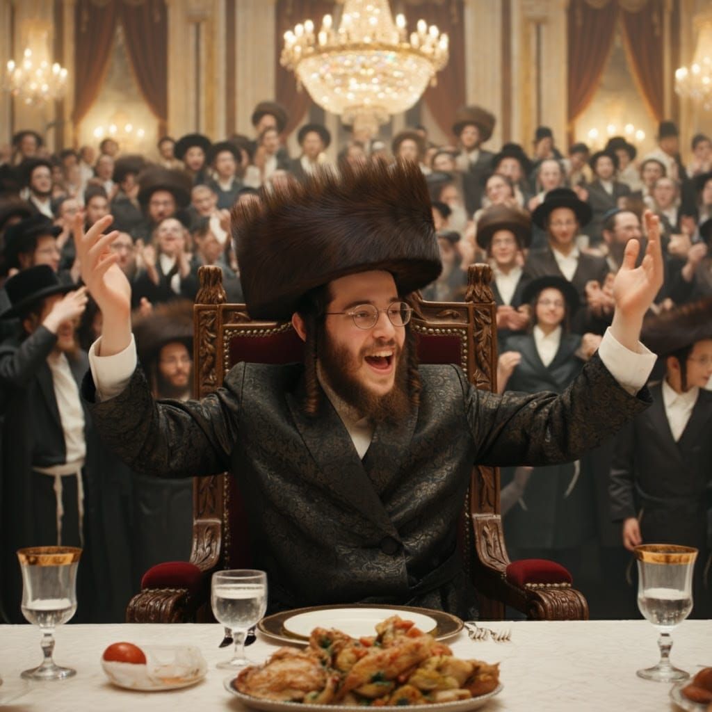 Young Hasidic Jew in Opulent Regalia Celebrates Wedding in 1...