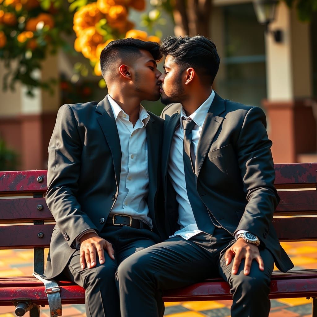 Passionate Kiss: South Indian Men in School Uniforms