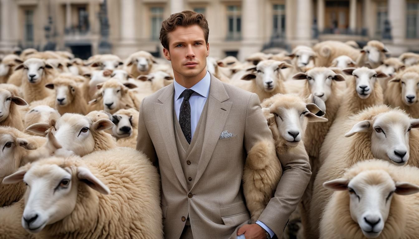 Fashion Model with Sheep in Paris: Portrait Photography