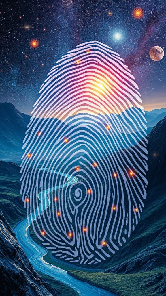 Fingerprint Dreamscape: A Surreal Landscape