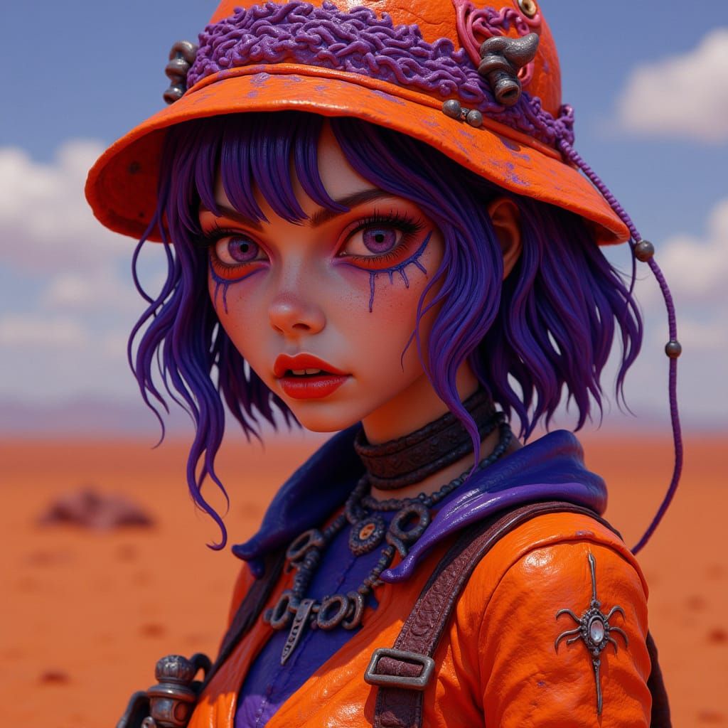 Cyberpunk Scavenger Portrait in Post-Apocalypse