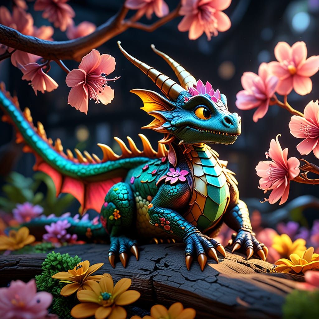 Vibrant Dragon-Cherry Hybrid in Bloom